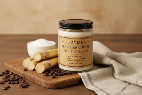 Brazilian Coffee + Pure Sugar Cane Candle – Soyme